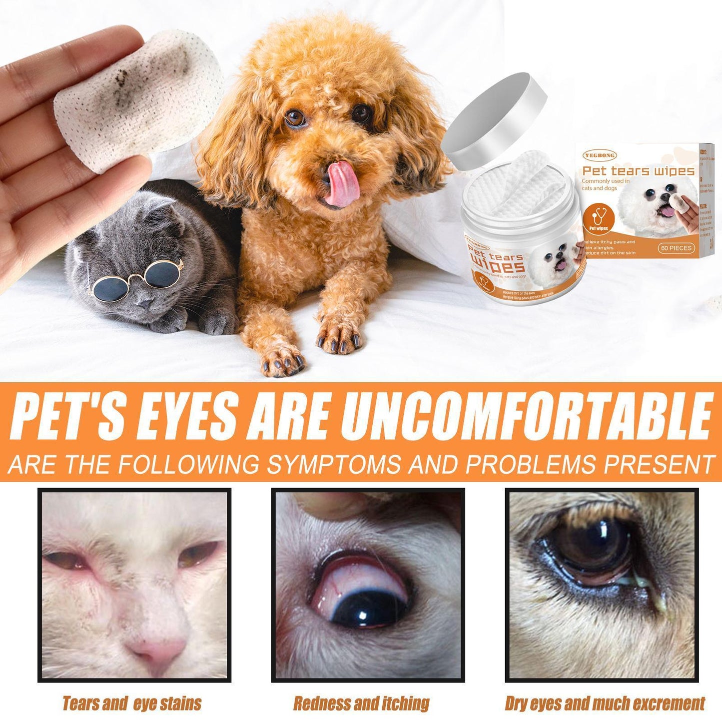 Pet Eye Cleaning Wipes – Gentle Tear Stain & Dirt Remover for Dogs & Cats | Urban Elans