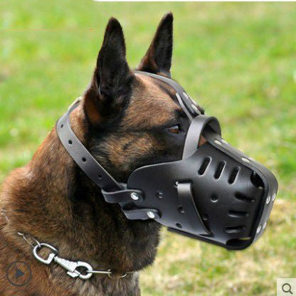 Premium Cowhide Leather Dog Muzzle – Safe Control for Medium & Large Dogs