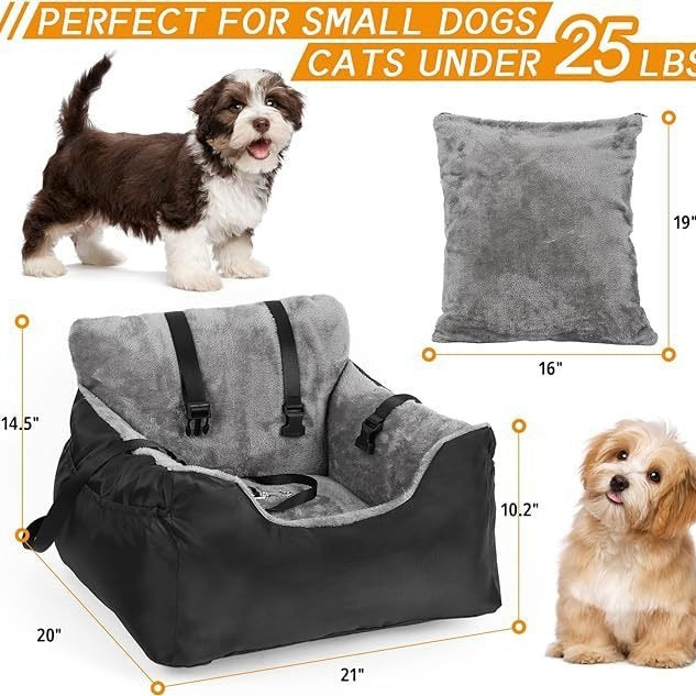 LuxSoft Car Pet Travel Bed & Safety Seat – Comfortable, Secure & Stress-Free Rides